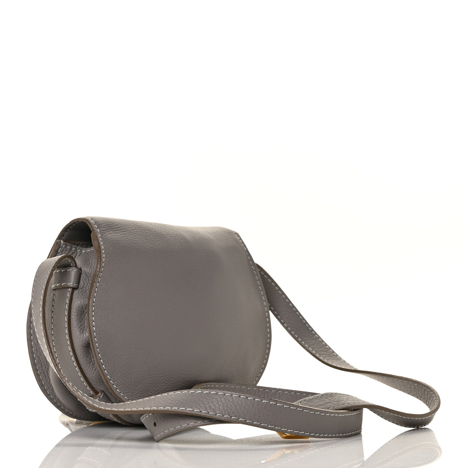 Chloe Calfskin Mini Marcie Round Crossbody Bag Cashmere Grey 3 of 8