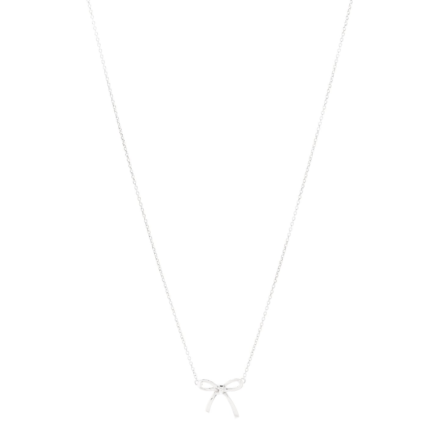 Sterling Silver Small Bow Pendant Necklace