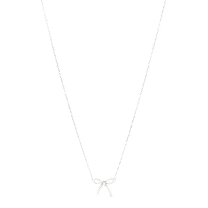 Tiffany Sterling Silver Small Bow Pendant Necklace 1 of 6