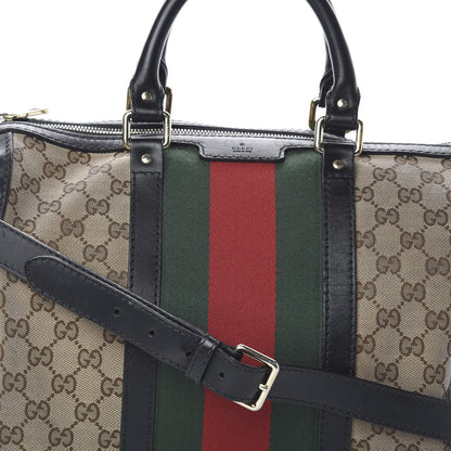 Gucci Monogram Vintage Web Medium Boston Dark Brown 10 of 10