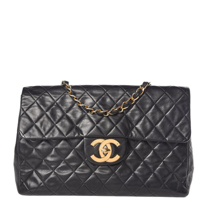 Chanel Lambskin Quilted XL Jumbo Single Flap Black 1 of 11