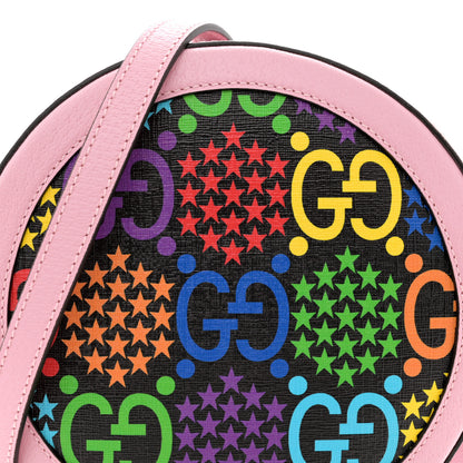 Gucci GG Supreme Monogram Psychedelic Round Shoulder Bag Black Multicolor Sugar Pink 8 of 10