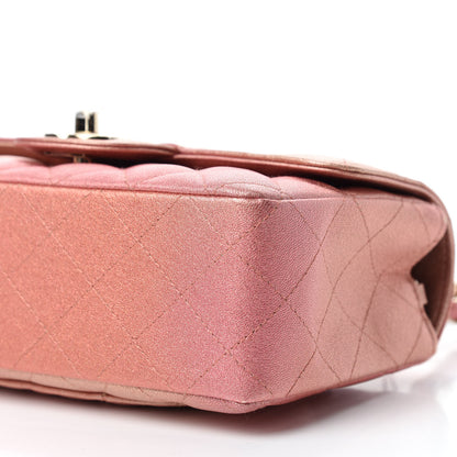 Chanel Metallic Lambskin Quilted Ombre Mini Rectangular Flap Pink 7 of 10