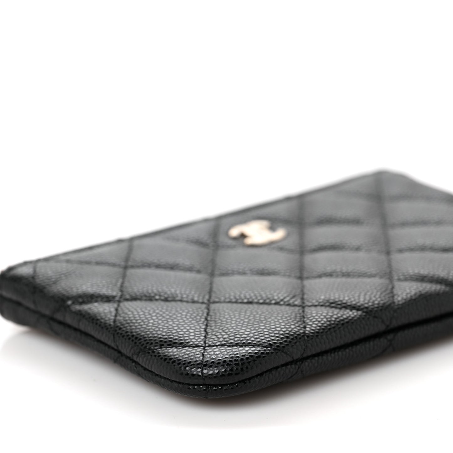 Caviar Quilted Small Cosmetic Case Black