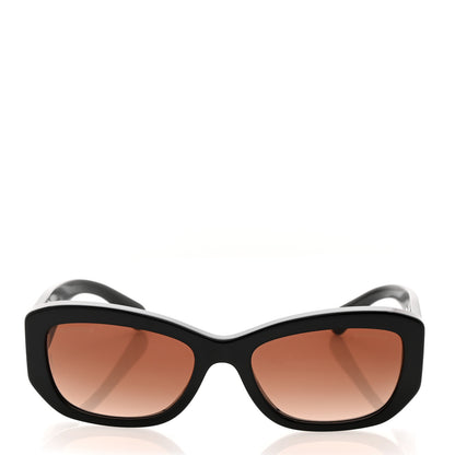 Chanel Acetate Rectangle Sunglasses 5493 Black Brown 2 of 8