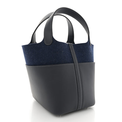 Hermes Wool Felt Swift Go Team Picotin Lock 18 Caban Bleu Nuit 3 of 11
