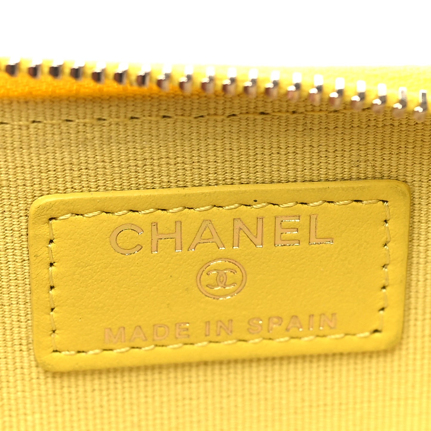 Caviar Quilted Zip Coin Purse Yellow
