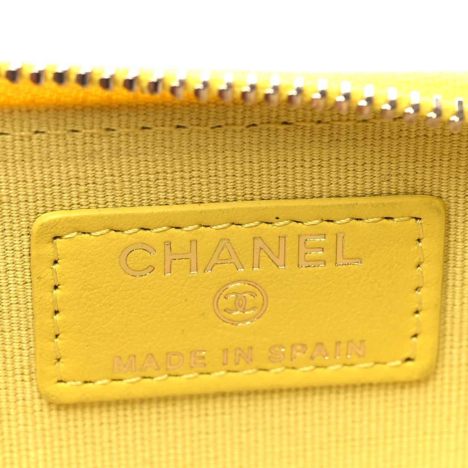 Chanel Caviar Quilted Zip Coin Purse Yellow 6 of 8