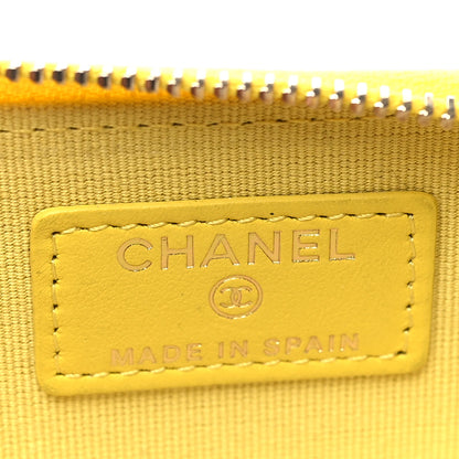 Chanel Caviar Quilted Zip Coin Purse Yellow 6 of 8
