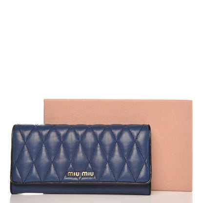 Miu Miu Nappa Quilted Flap Wallet Inchiostro 11 of 11