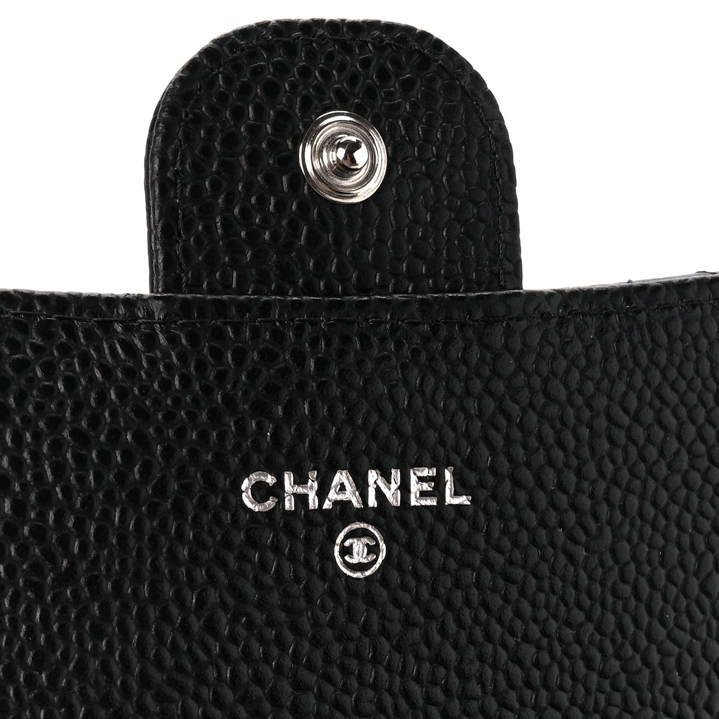 Caviar Quilted Large Gusset Flap Wallet Black