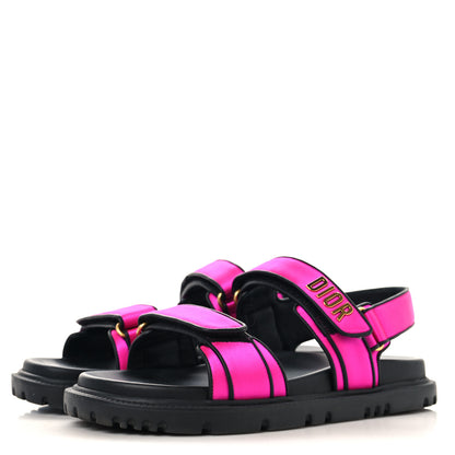 Christian Dior Satin Lambskin Dioract Sandals 39.5 Rani Pink 4 of 9