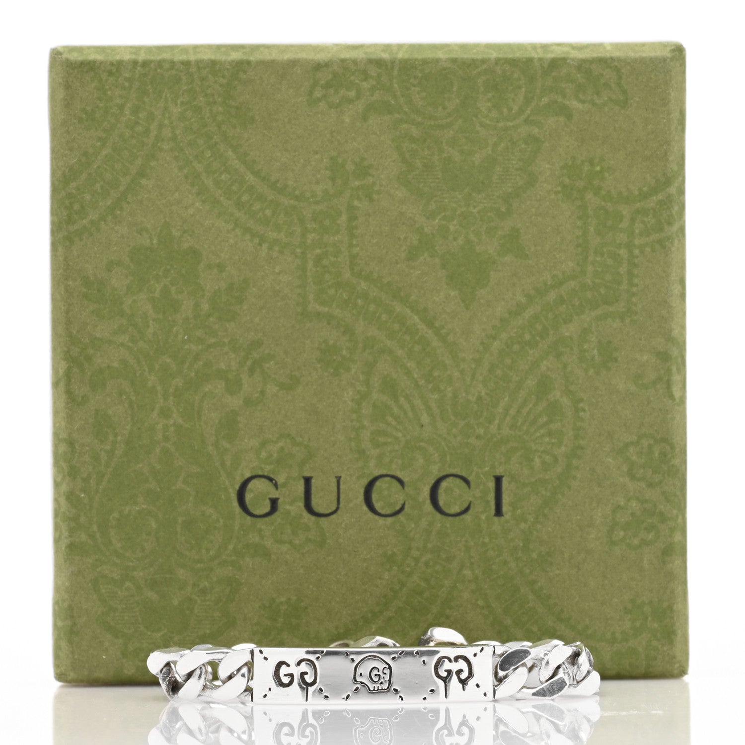 Gucci Sterling Silver GucciGhost Hamlet Skull ID Chain Bracelet 4 of 4
