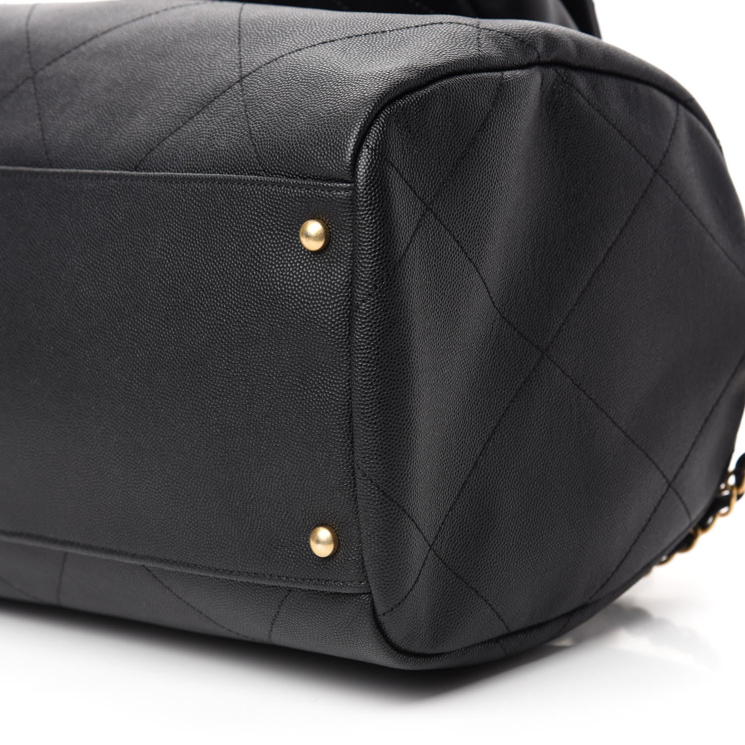 Chanel Grained Calfskin Lambskin Quilted Large Bowling Bag Black 7 of 10