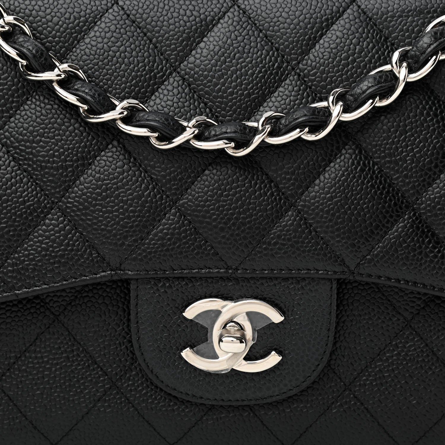 Chanel Caviar Quilted Jumbo Double Flap Black 8 of 10