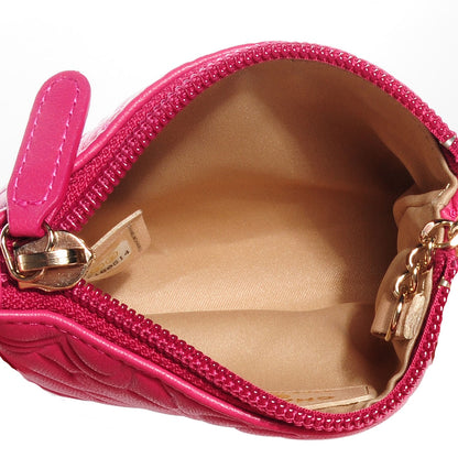 Chanel Lambskin Camellia Embossed Key Holder Case Fuchsia 8 of 8
