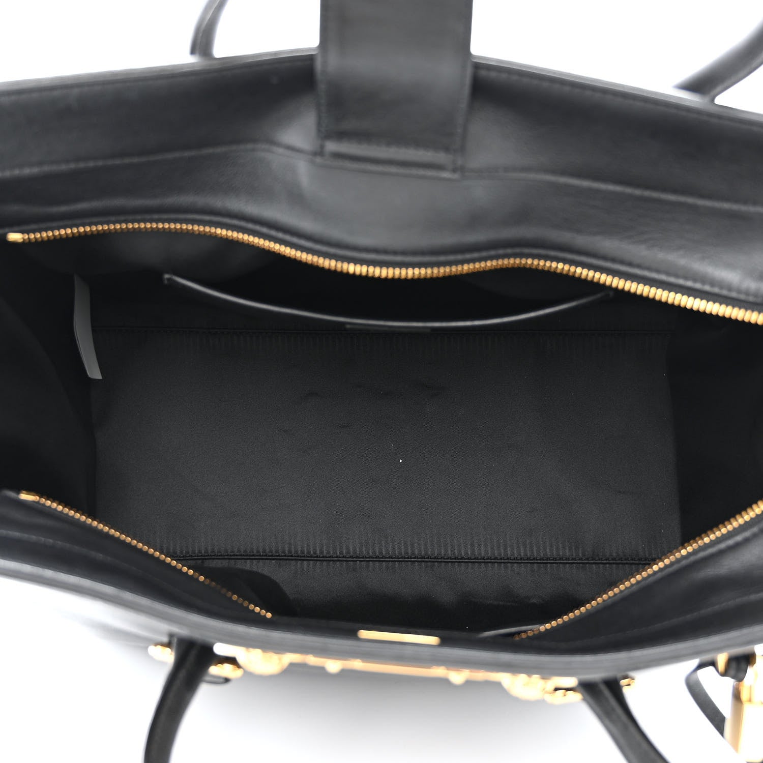 Versace Vitello Calfskin Signature Tote Black 5 of 12
