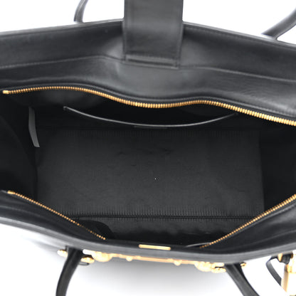 Versace Vitello Calfskin Signature Tote Black 5 of 12