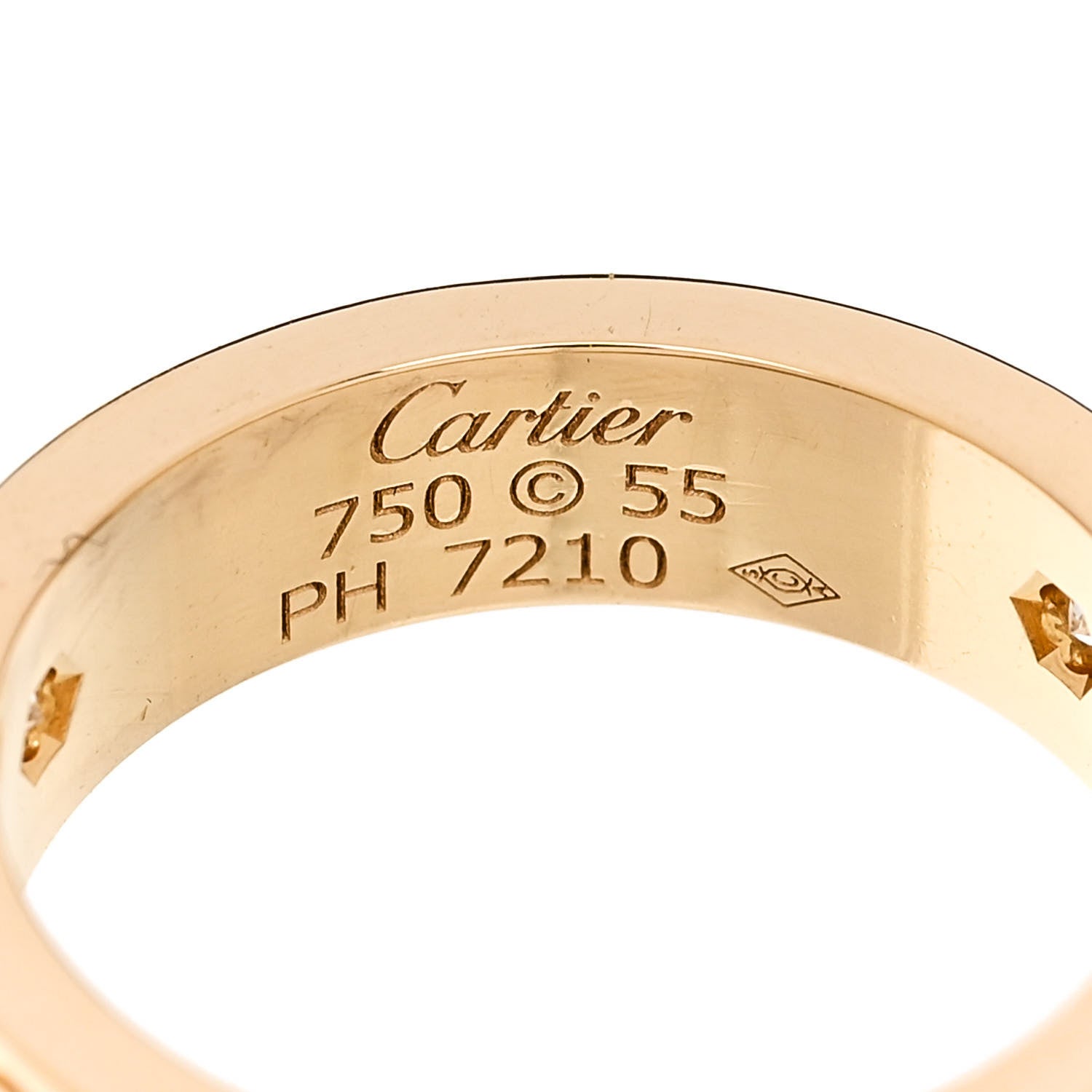 Cartier 18K Yellow Gold 3 Diamond 5.5mm LOVE Ring 55 7.25 4 of 4
