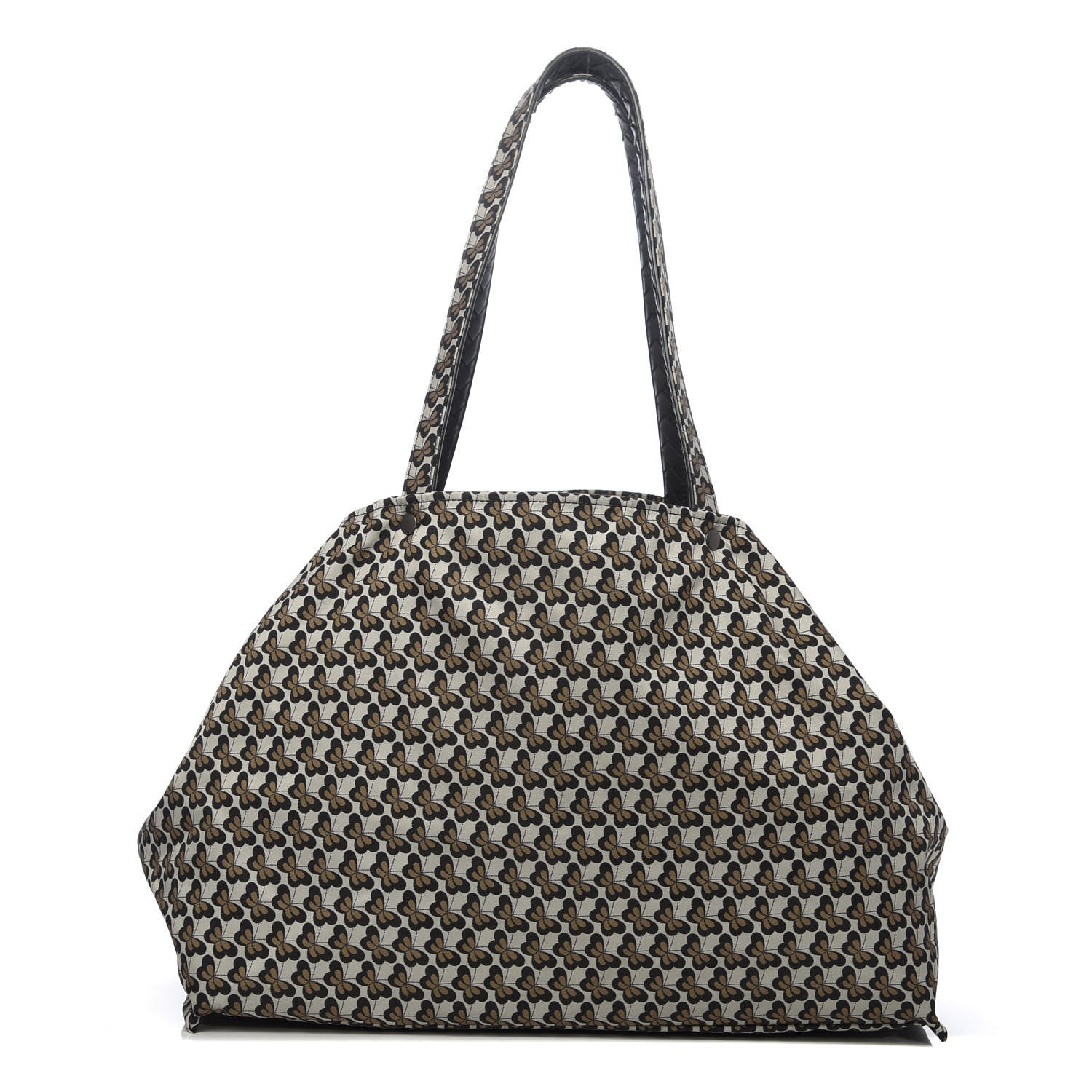 Bottega Veneta Nappa Nylon Medium Reversible Butterfly Shoulder Bag Black Cement 3 of 18