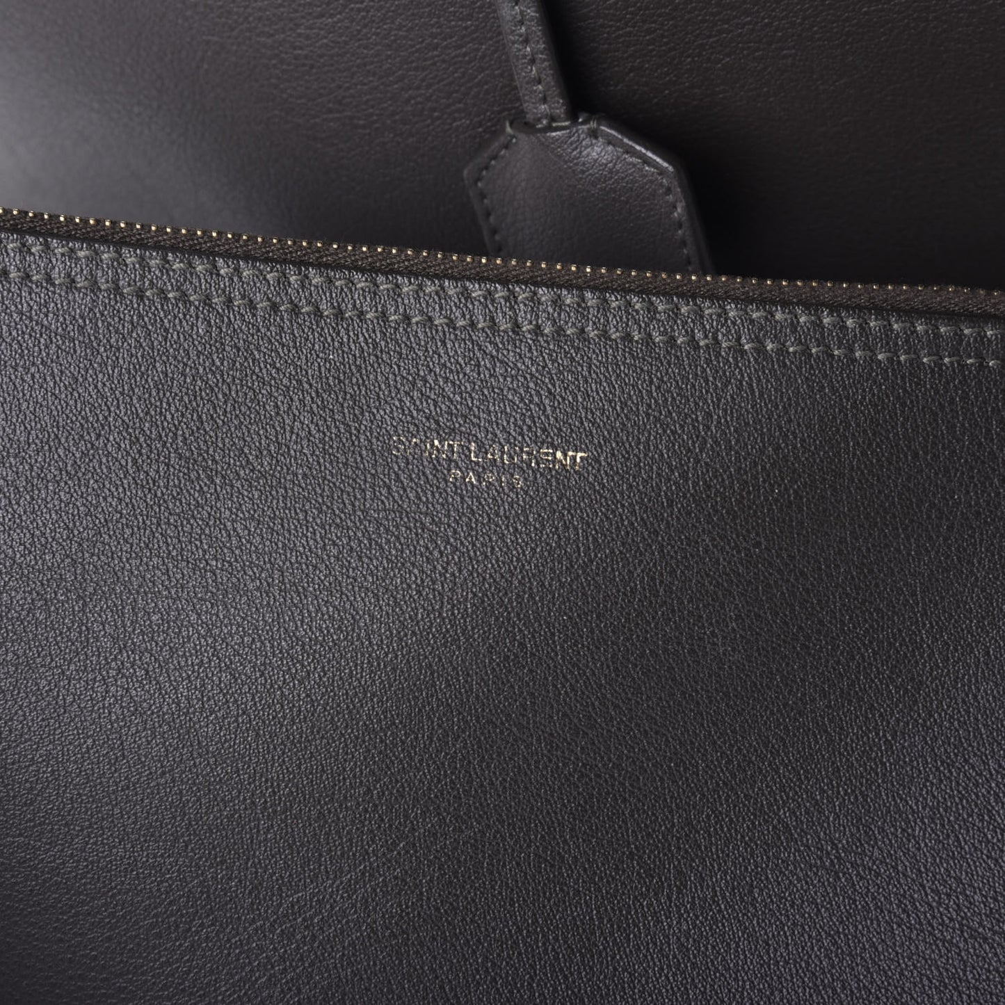 Calfskin Large Shopping Tote Black Earth
