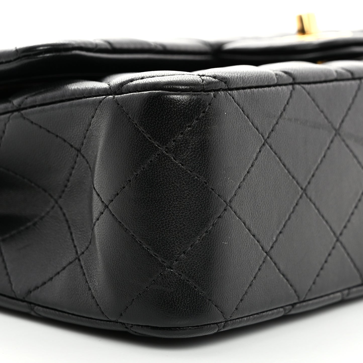 Lambskin Quilted Medium Double Flap Black