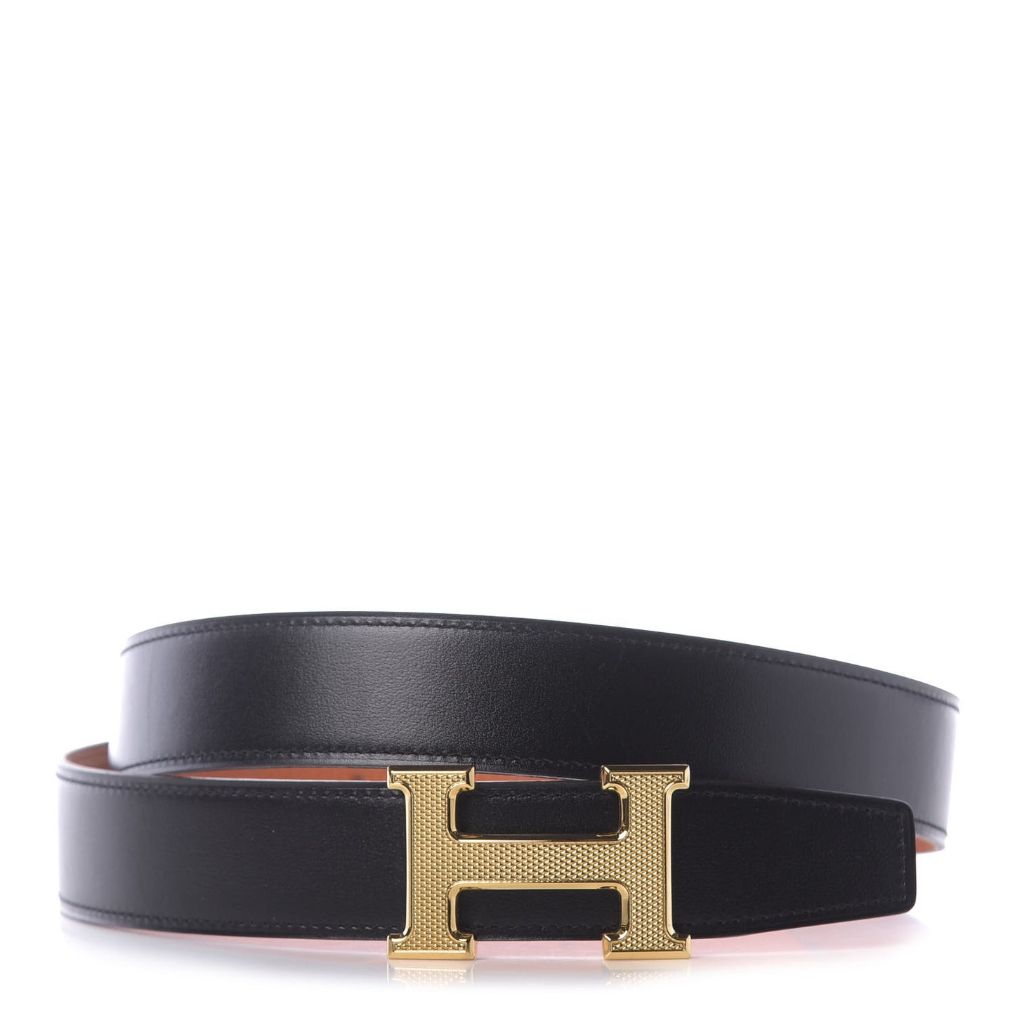 Box Togo 32mm Guilloche H Belt 85 Black Orange