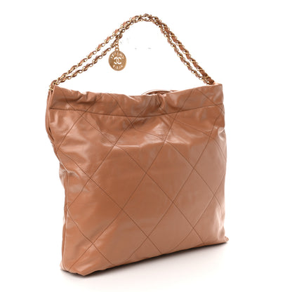 Chanel Shiny Calfskin Quilted Chanel 22 Camel 4 of 11