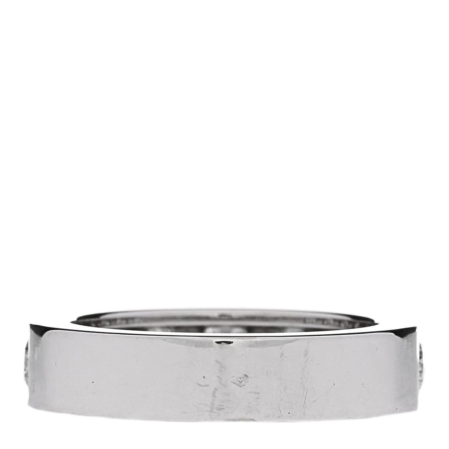 18K White Gold Diamond Tectonic Band Ring 54 7