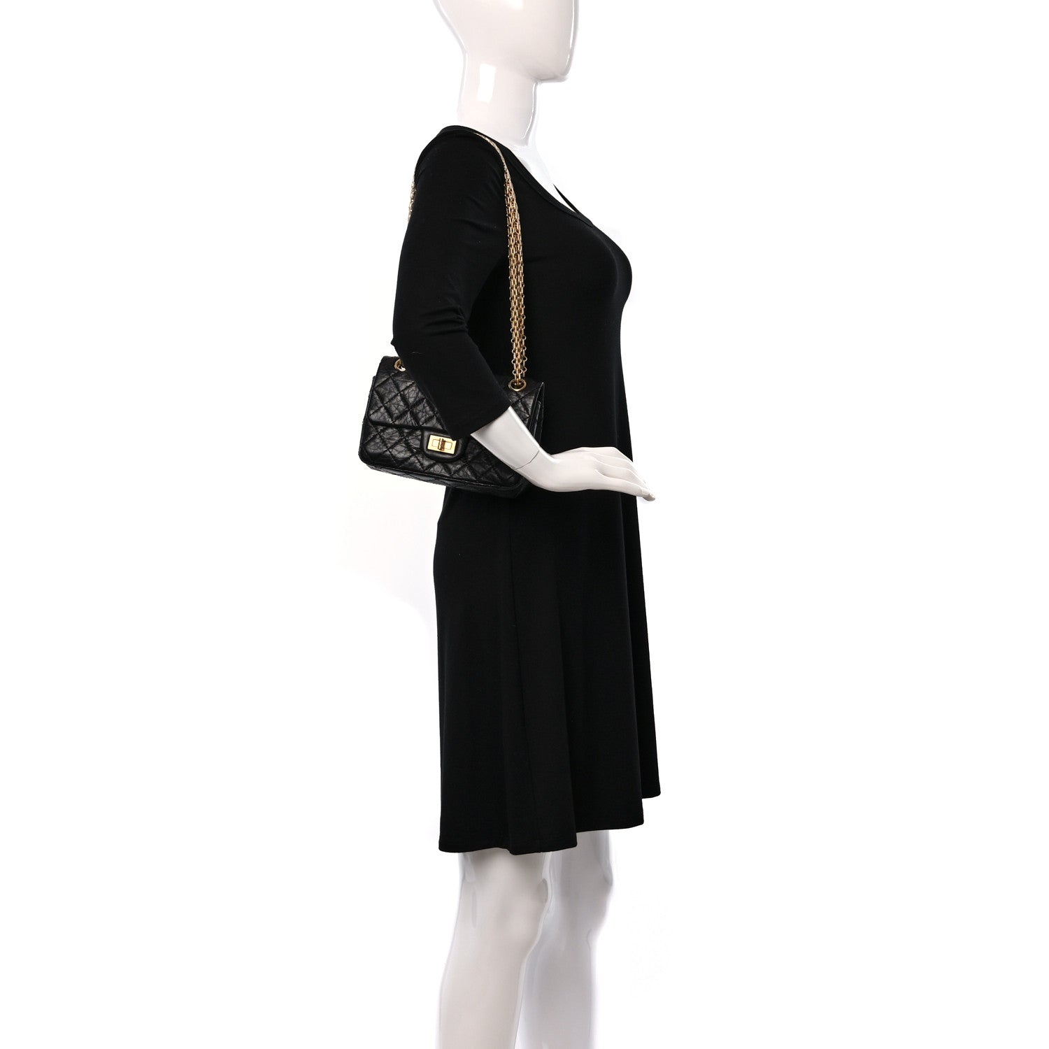 Chanel Aged Calfskin Quilted 2.55 Reissue Mini Flap Black 3 of 9