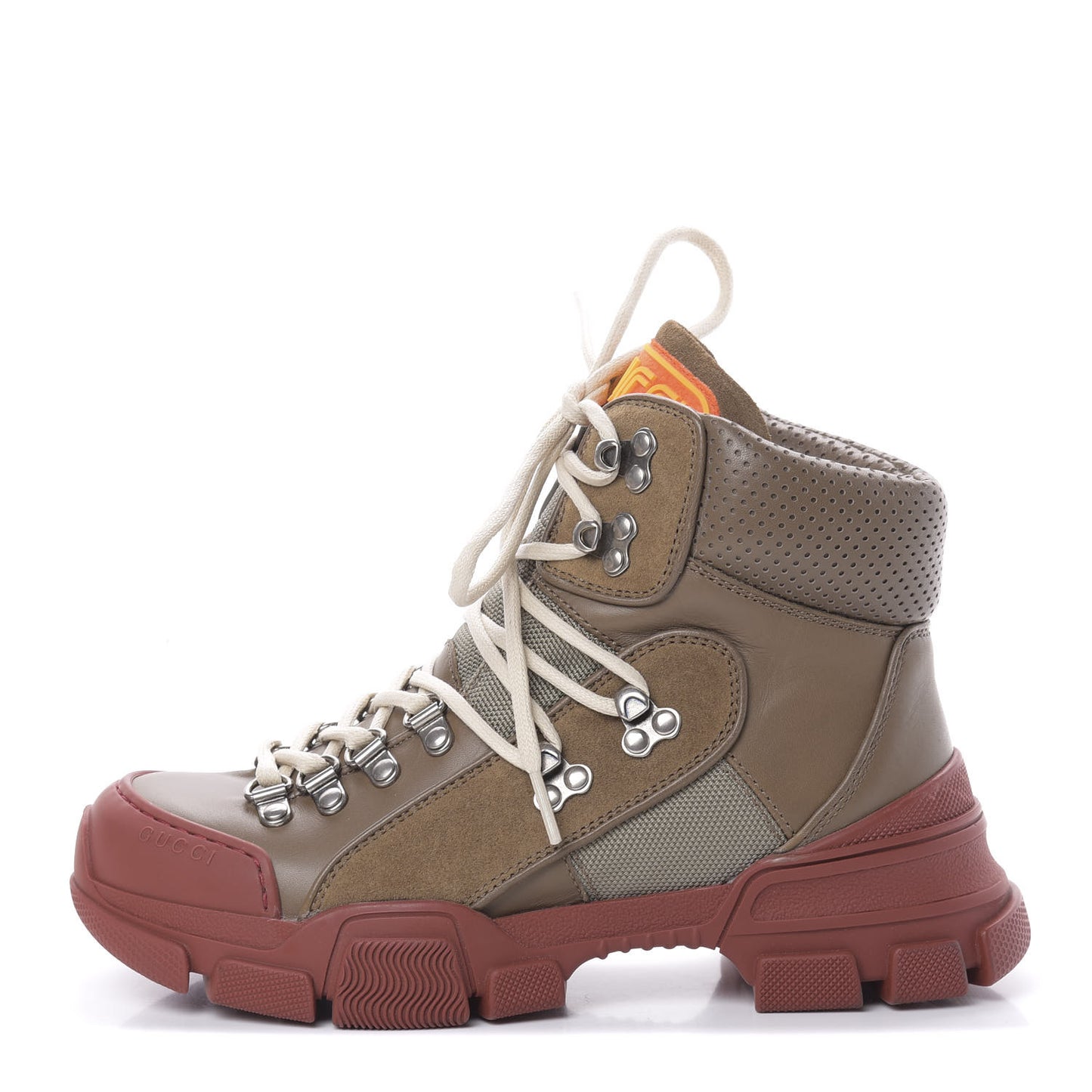 X SEGA Calfskin Suede Technical Canvas Womens Flashtrek High-Top Sneakers 36.5 Ardesia Cerise