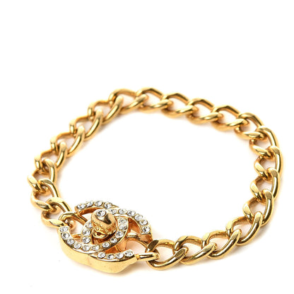 Chanel Crystal CC Turn Lock Bracelet Gold 1 of 6