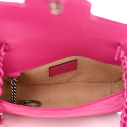 Gucci Calfskin Matelasse Monochrome GG Marmont Chain Belt Bag Classic Fuxia 4 of 9