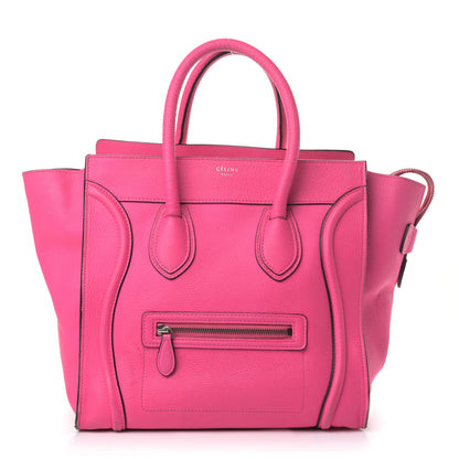 Celine Drummed Calfskin Mini Luggage Fluo Pink 1 of 20