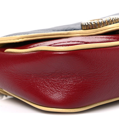 Gucci Azalea Calfskin Matelasse Diagonal Super Mini Torchon GG Marmont Shoulder Bag Blue Agata New Cherry Red Butter 8 of 9