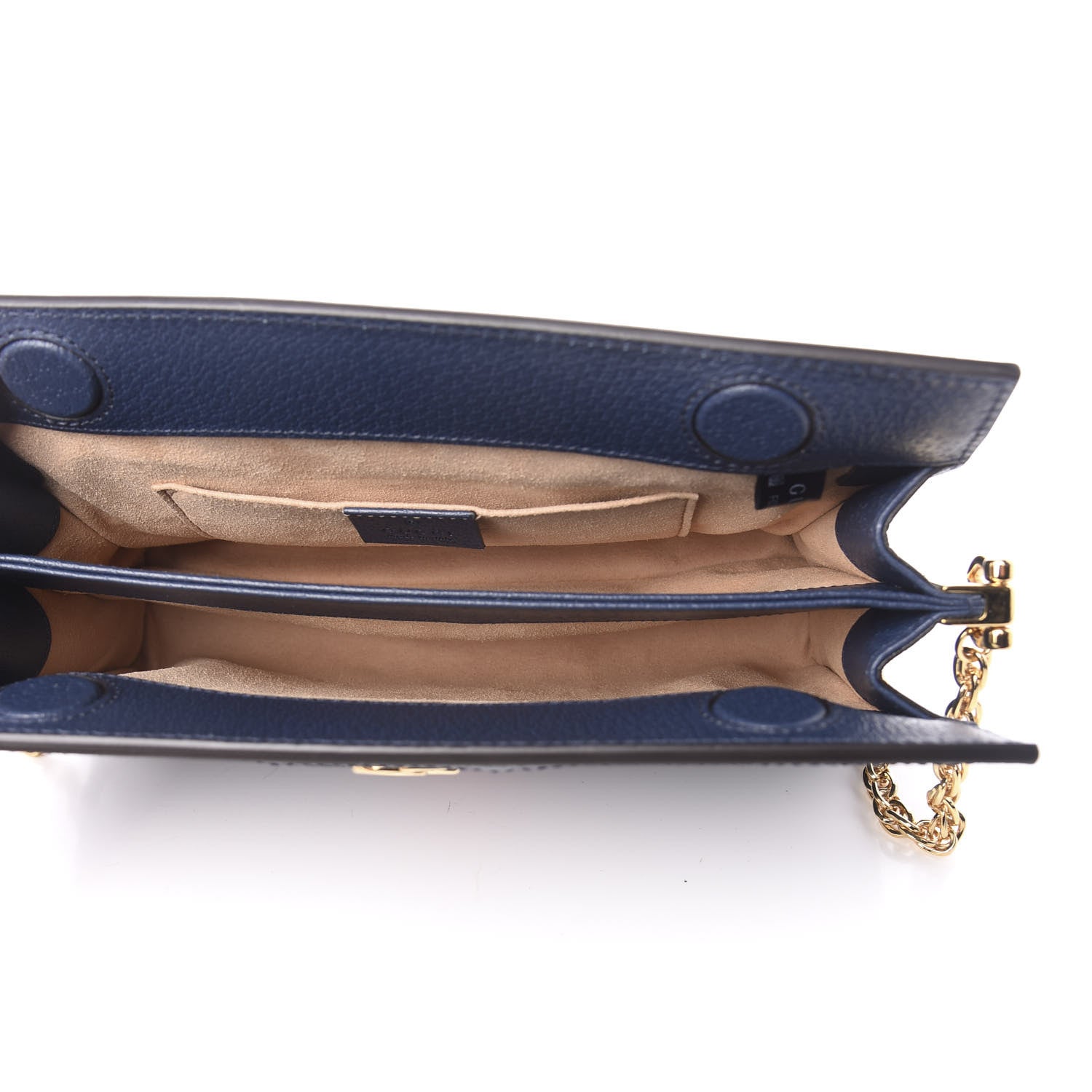 Gucci Textured Calfskin Web Small Ophidia Chain Shoulder Bag Blue Agata 5 of 11