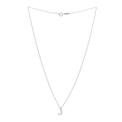 Tiffany Platinum Diamond Letters J Pendant Necklace 3 of 4