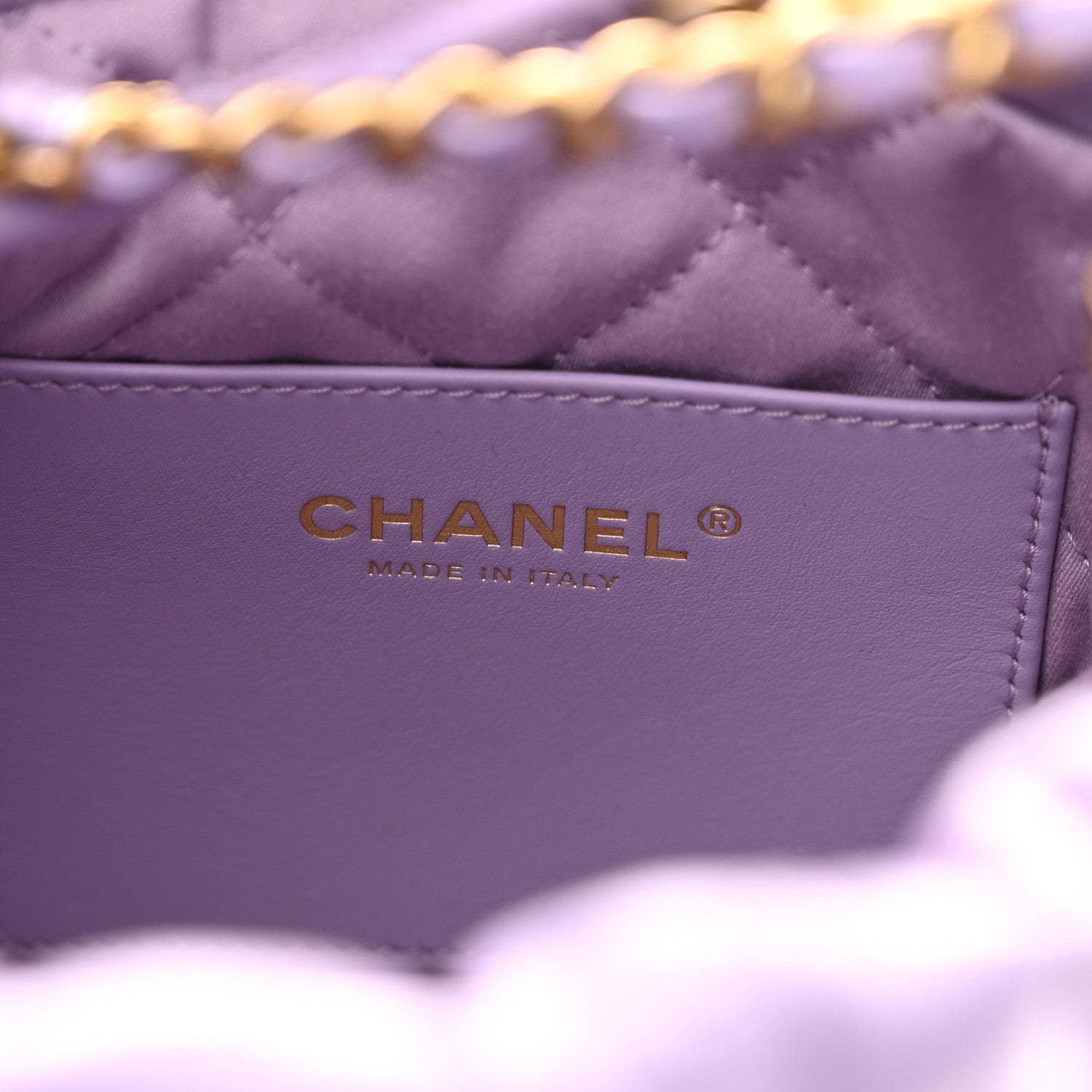Chanel Shiny Calfskin Quilted Mini Chanel 22 Light Purple 5 of 10