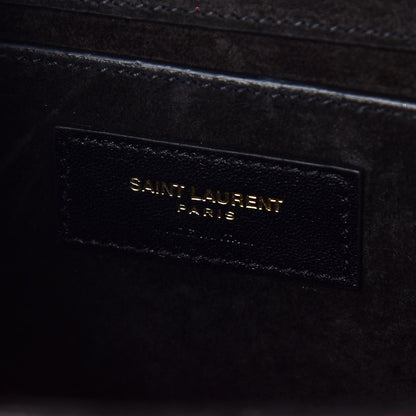 Saint Laurent Metallic Calfskin Small Classic Monogram Kate Satchel Red 8 of 8