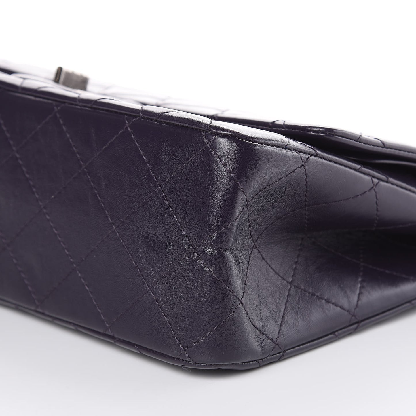 Aged Calfskin Quilted 2.55 Reissue 227 Flap Dark Purple