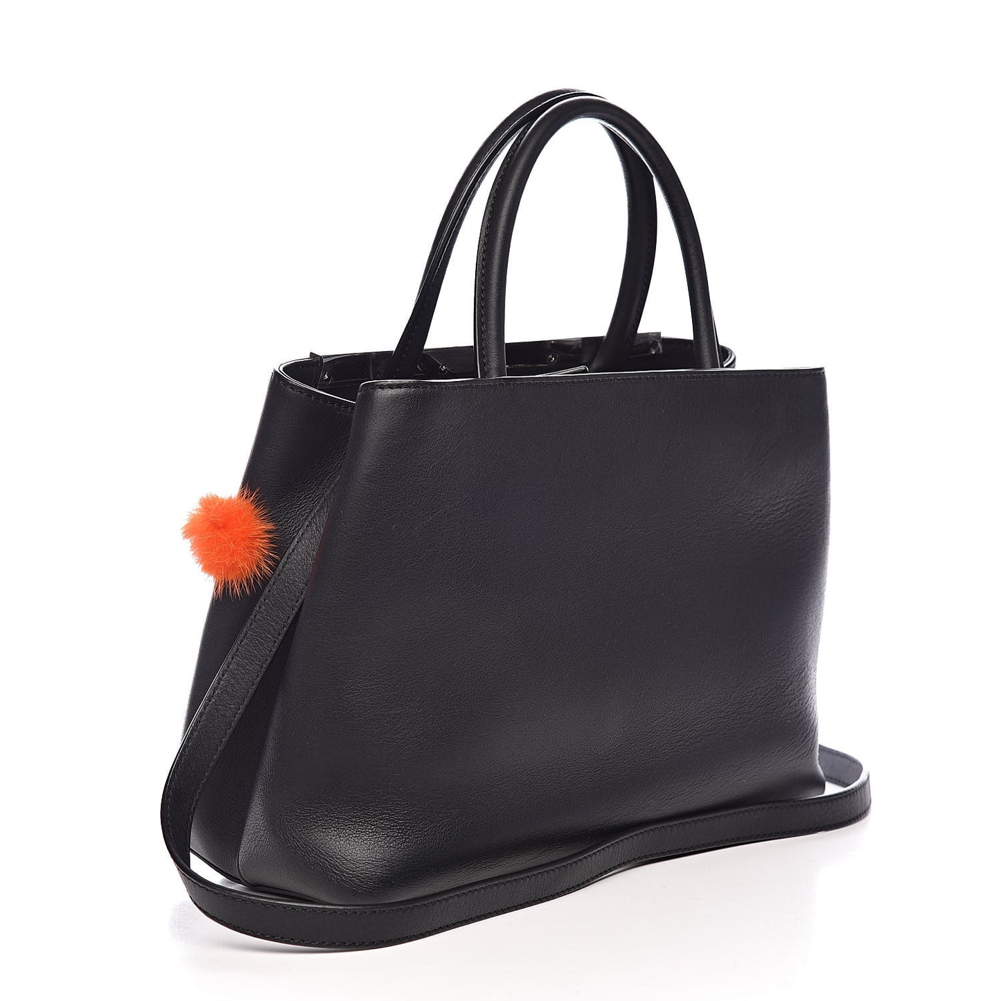 Vitello Dolce Mink Fur Pom Pom Petite 2Jours Tote Black Multicolor