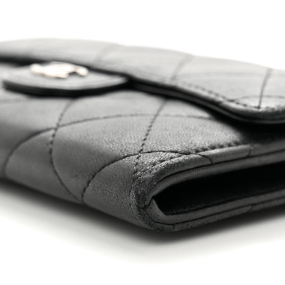 Chanel Lambskin Quilted Flap Card Holder Wallet Black 10 of 11