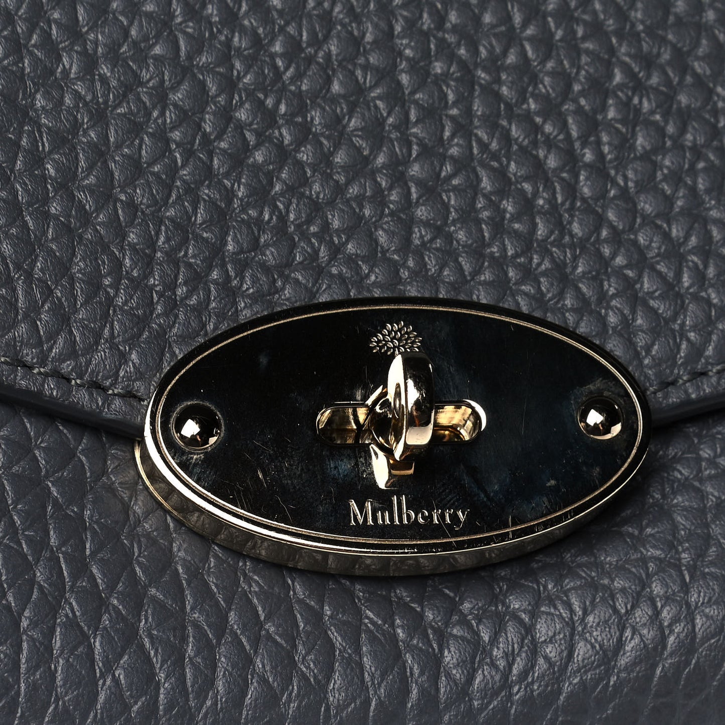 Heavy Grained Calfskin Mini Darley Satchel Charcoal