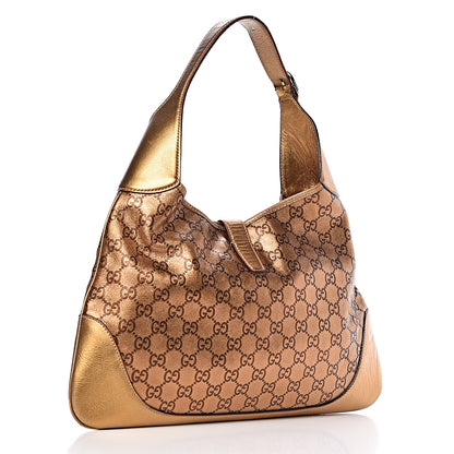 Gucci Metallic Guccissima Jackie O Bouvier Web Hobo 3 of 14