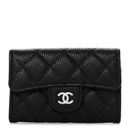 Chanel Caviar Quilted Flap Card Holder Wallet Black 1 of 9