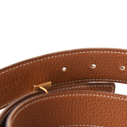 Hermes Box Togo H Belt 80 Black Gold 4 of 5
