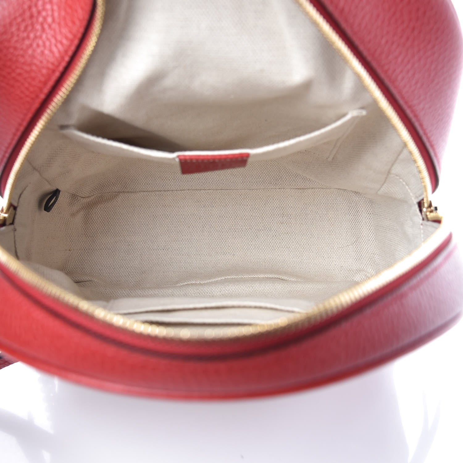 Gucci Pebbled Calfskin Soho Chain Backpack Hibiscus Red 5 of 10