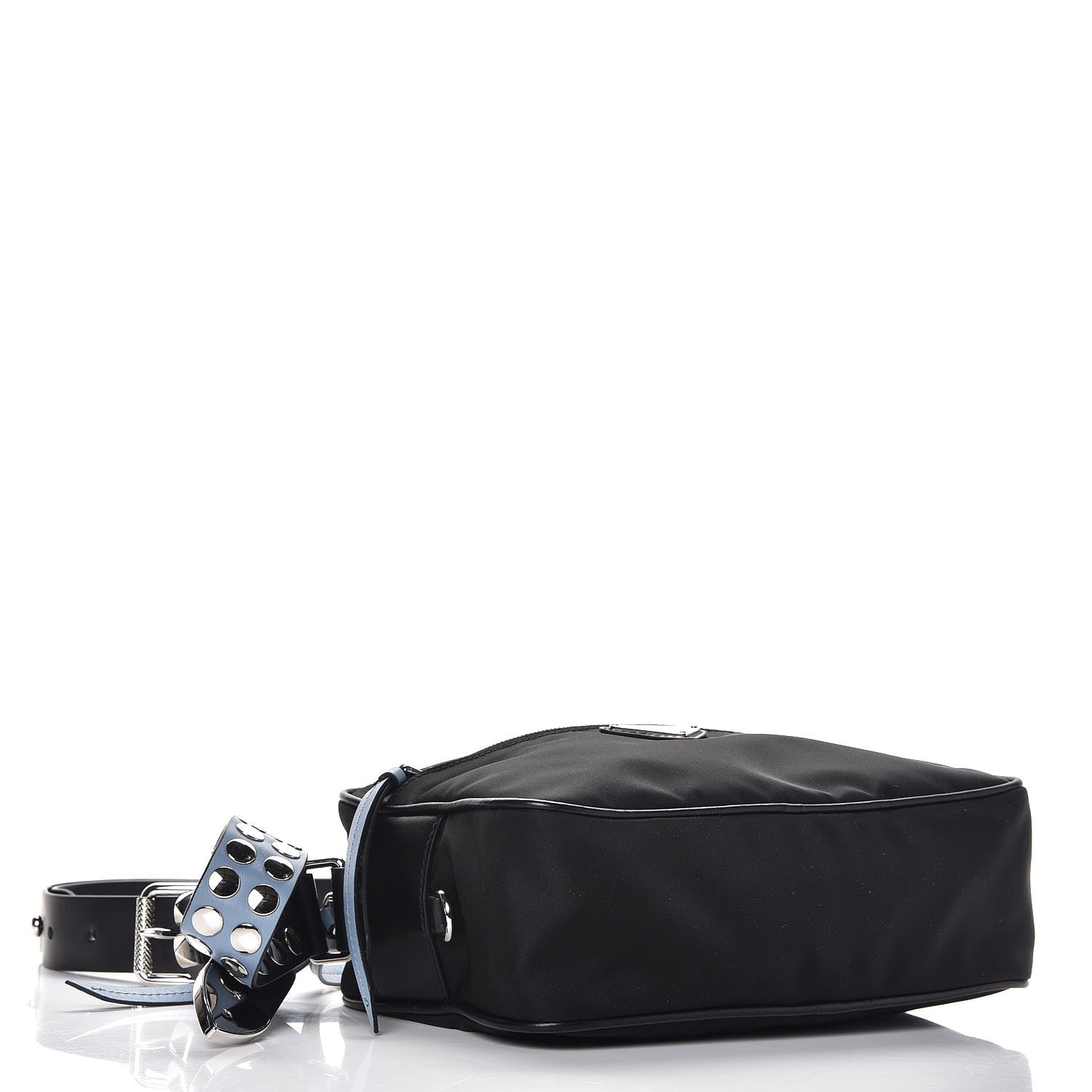 Prada Tessuto Nylon Studded New Vela Shoulder Bag Black Astrale 4 of 7