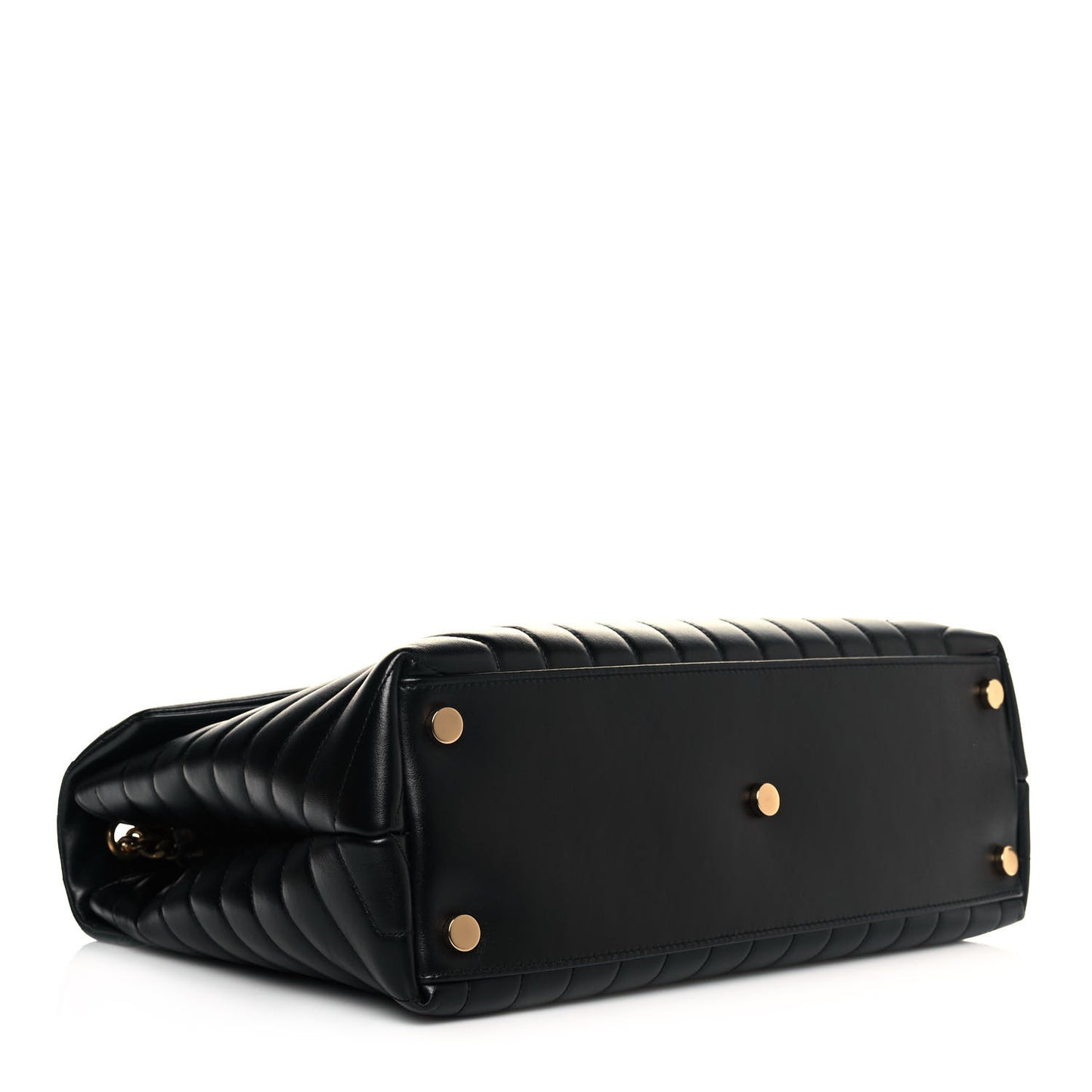 Calfskin Y Quilted Monogram Large Loulou Chain Satchel Black
