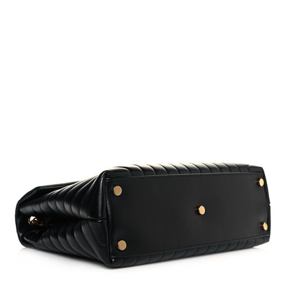 Saint Laurent Calfskin Y Quilted Monogram Large Loulou Chain Satchel Black 3 of 13